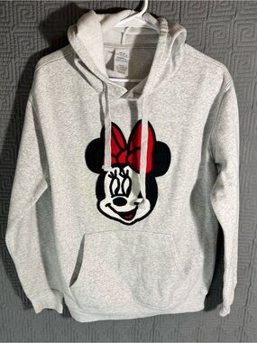 Disney Minnie Mouse Pullover Sweater Women’s Large Heather Grey Gray